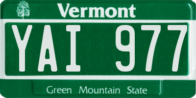 VT license plate YAI977
