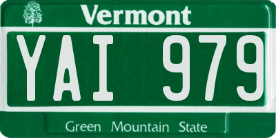 VT license plate YAI979