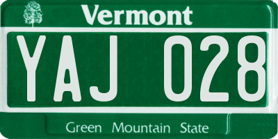 VT license plate YAJ028