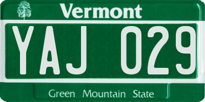 VT license plate YAJ029