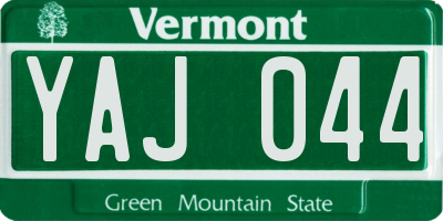 VT license plate YAJ044