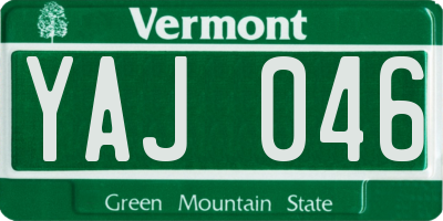 VT license plate YAJ046
