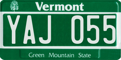 VT license plate YAJ055