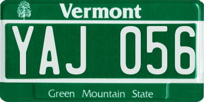 VT license plate YAJ056