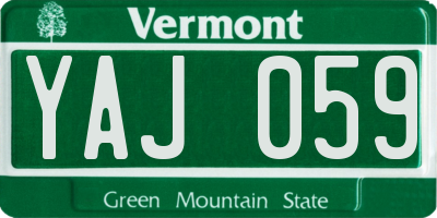 VT license plate YAJ059