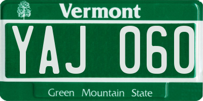VT license plate YAJ060