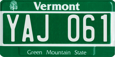VT license plate YAJ061