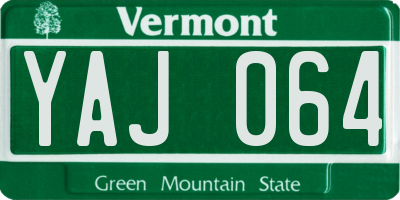 VT license plate YAJ064