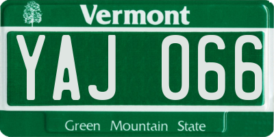 VT license plate YAJ066