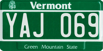 VT license plate YAJ069