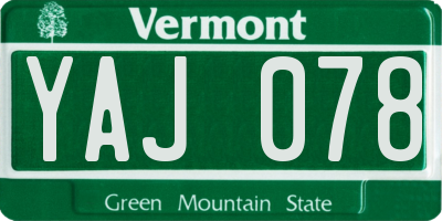 VT license plate YAJ078