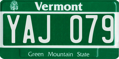 VT license plate YAJ079