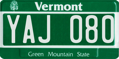 VT license plate YAJ080