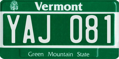 VT license plate YAJ081