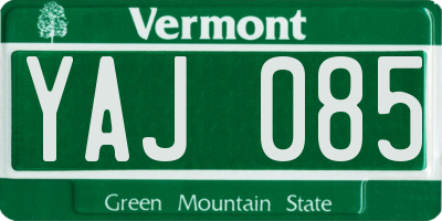 VT license plate YAJ085