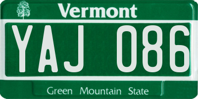 VT license plate YAJ086