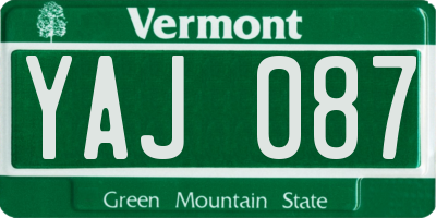 VT license plate YAJ087