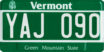 VT license plate YAJ090