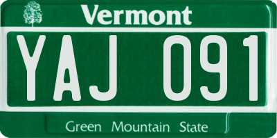 VT license plate YAJ091