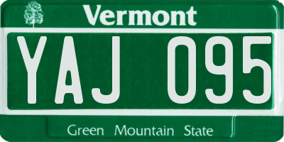 VT license plate YAJ095