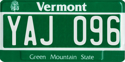 VT license plate YAJ096