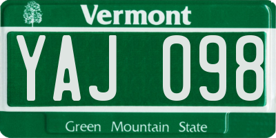 VT license plate YAJ098