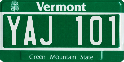 VT license plate YAJ101