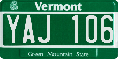 VT license plate YAJ106