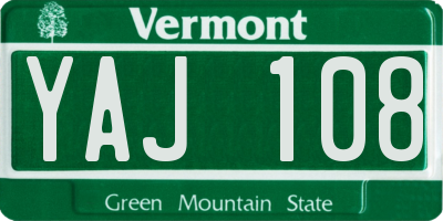 VT license plate YAJ108