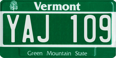 VT license plate YAJ109