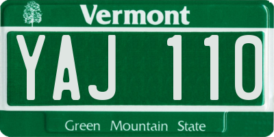 VT license plate YAJ110