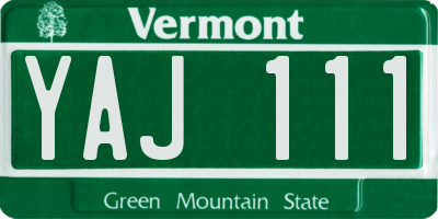 VT license plate YAJ111