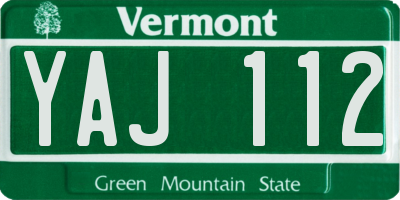 VT license plate YAJ112