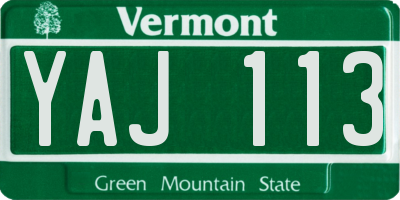VT license plate YAJ113