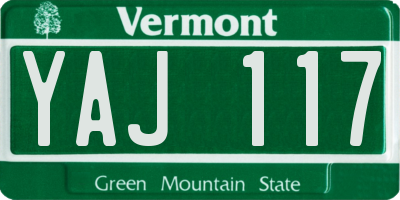 VT license plate YAJ117