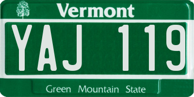 VT license plate YAJ119