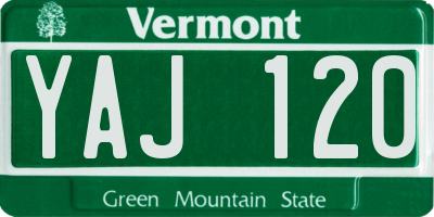 VT license plate YAJ120