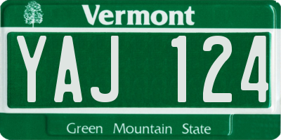 VT license plate YAJ124