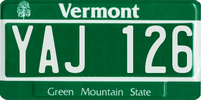 VT license plate YAJ126