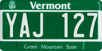 VT license plate YAJ127