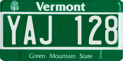 VT license plate YAJ128