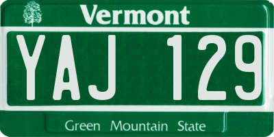 VT license plate YAJ129
