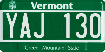 VT license plate YAJ130