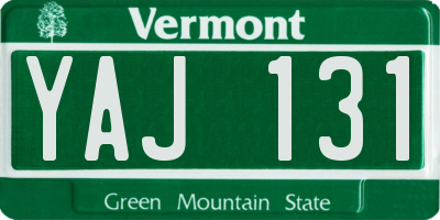 VT license plate YAJ131