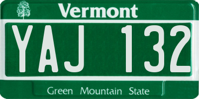 VT license plate YAJ132