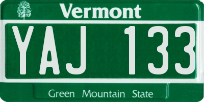 VT license plate YAJ133