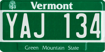 VT license plate YAJ134