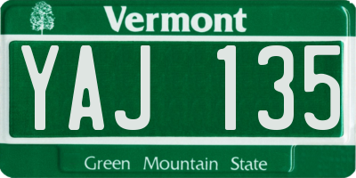 VT license plate YAJ135