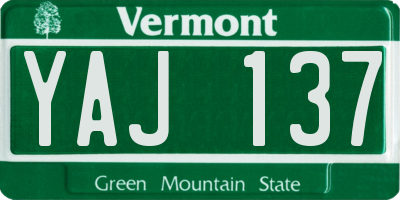 VT license plate YAJ137