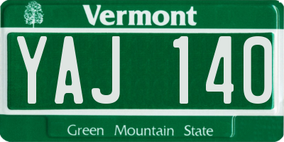 VT license plate YAJ140
